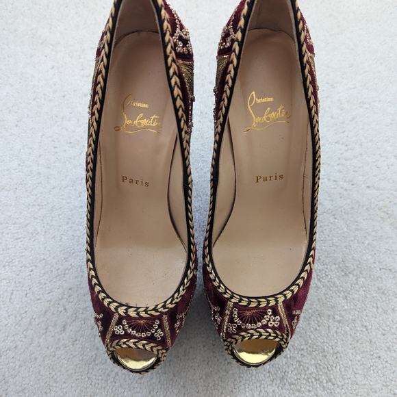 Louboutin Sombrero stiletto high heels 39 8 8.5 - Picture 3 of 6